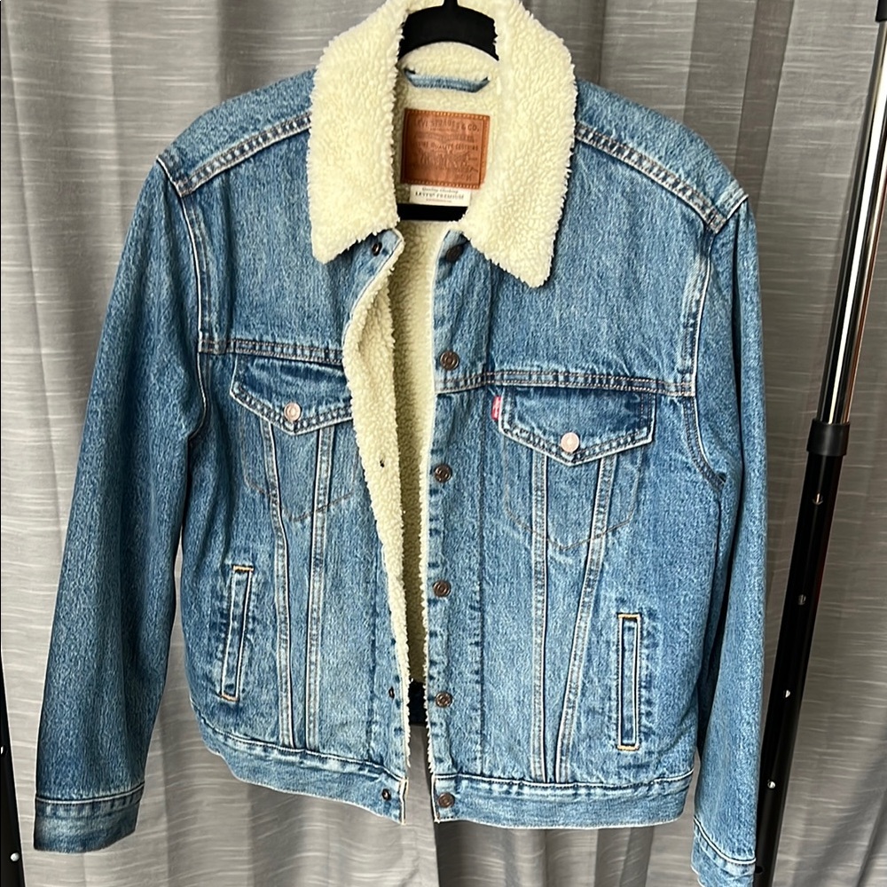 Levi's Blue Denim Sherpa Jacket